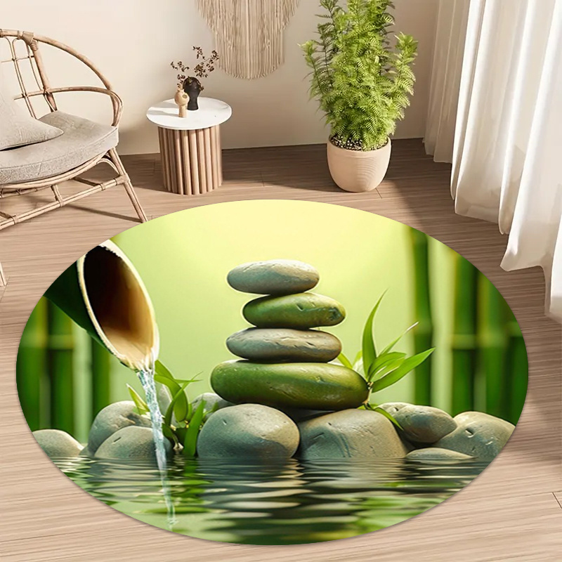 Spa And Wellness Hotel - Zen Bamboo Stone Water Flow Round