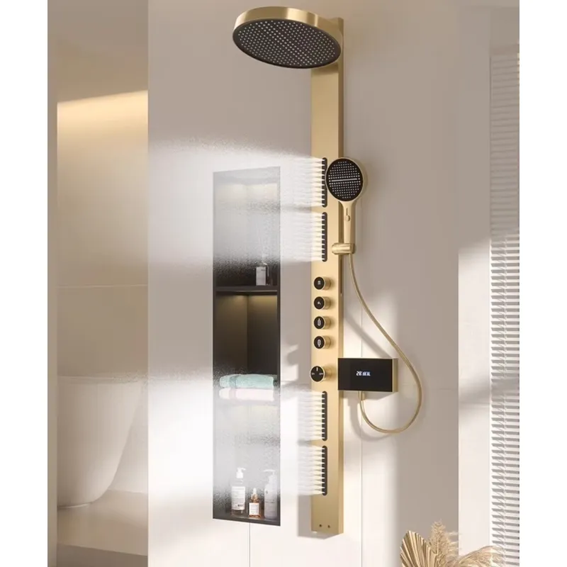 Spa & Wellness Earth City Москва - Brass Rainfall Shower Panel Set Digital