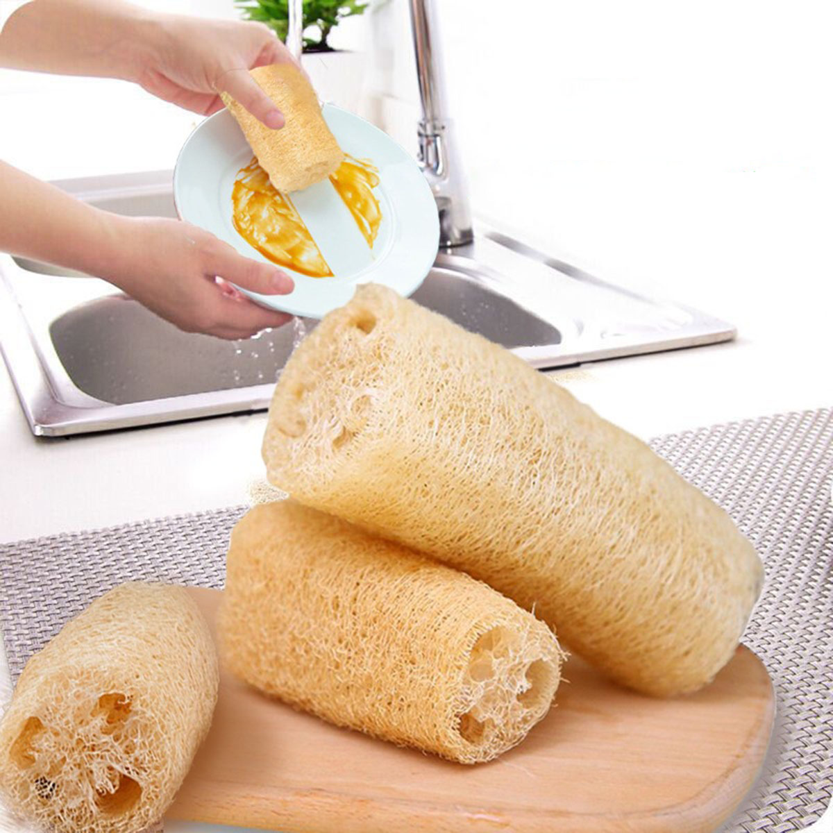 1pcs Natural Loofah Sponge Mul - Body Loofah Natural 评论和价格