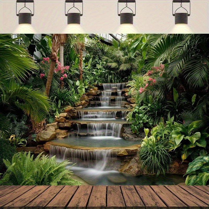 Waterfall Garden Tapestry Lush - Spa Wellness Nature 评论和价格