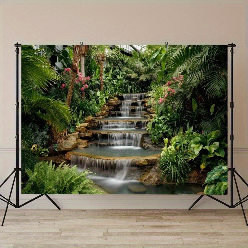 Waterfall Garden Tapestry Lush - Spa Wellness Nature 评论和价格